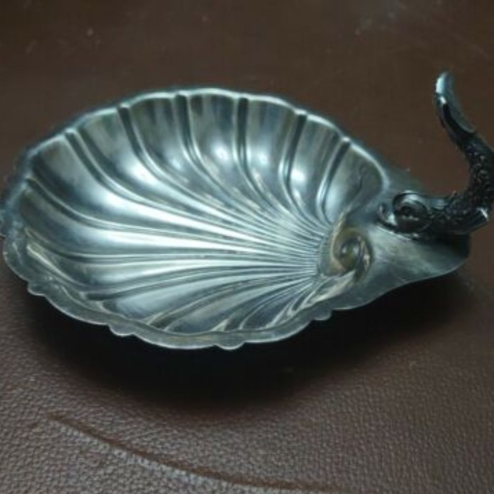 Gorham Silverplate Fish Decorative Clam Candy Dish YC245 245 5"